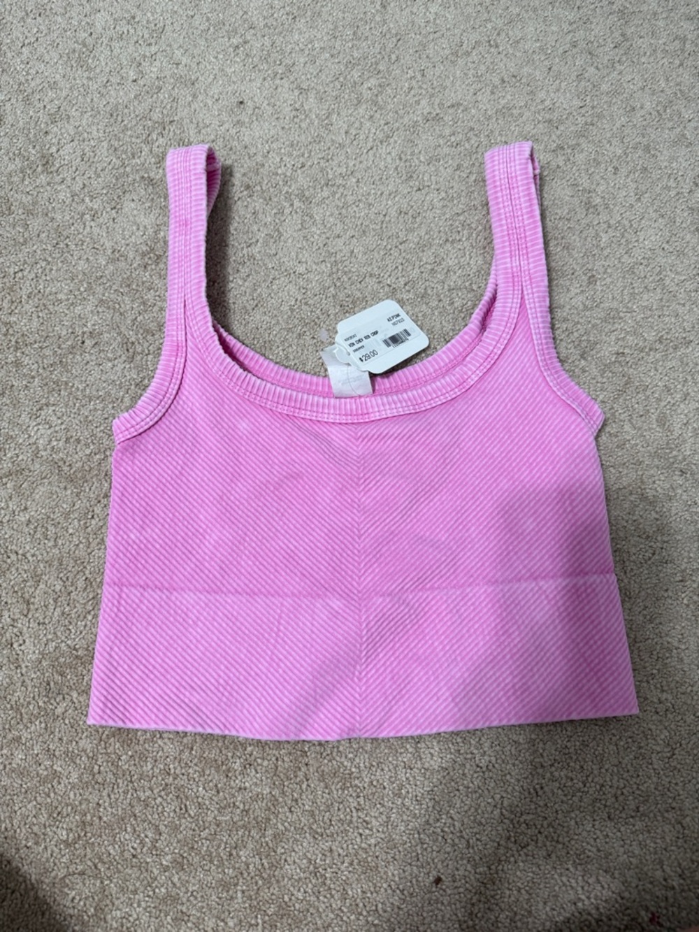 Nikibiki Pink Ribbed Cropped Tank Top - Picture 2 of 3